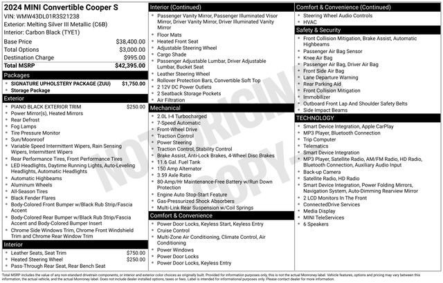 Used 2024 MINI Cooper S w/ Signature Upholstery Package FWD image 27