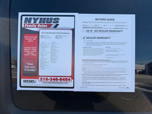 Used 2012 Jeep Wrangler Unlimited Rubicon w/ Connectivity Group AWD/4WD image 46