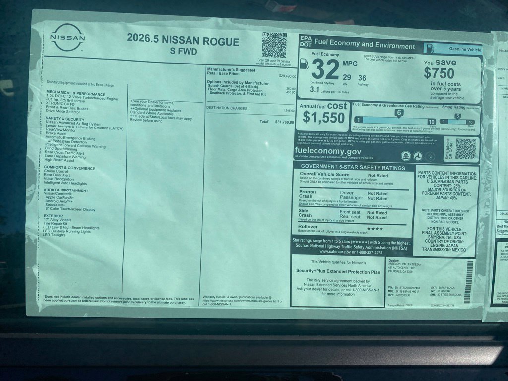 New 2026 Nissan Rogue S FWD image 32