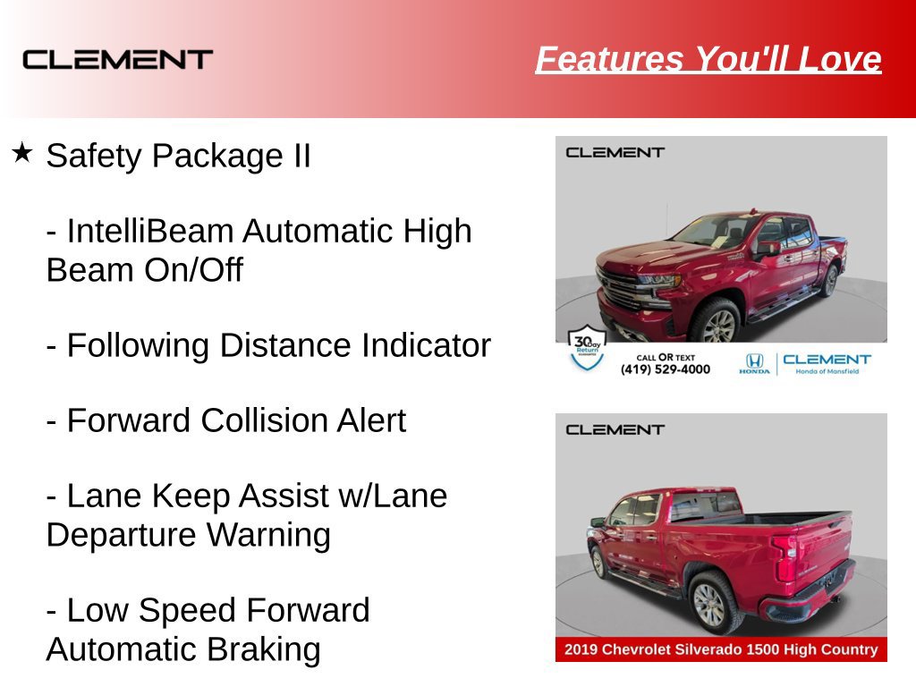 Used 2019 Chevrolet Silverado 1500 High Country w/ Technology Package AWD/4WD image 19