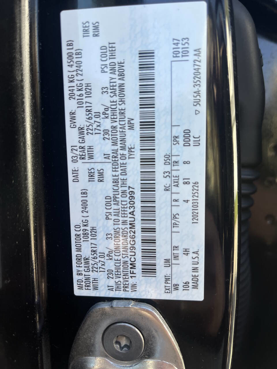 Used 2021 Ford Escape SE w/ Convenience Package image 20