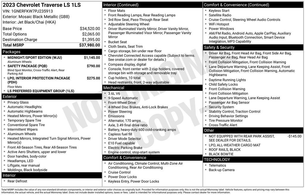 Used 2023 Chevrolet Traverse LS w/ Midnight/Sport Edition FWD image 51