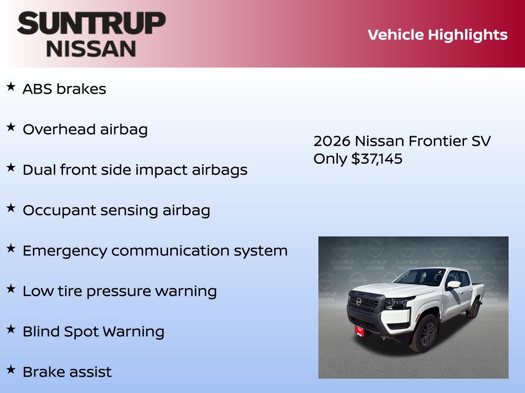 New 2026 Nissan Frontier SV w/ All-Weather Content Package AWD/4WD image 23