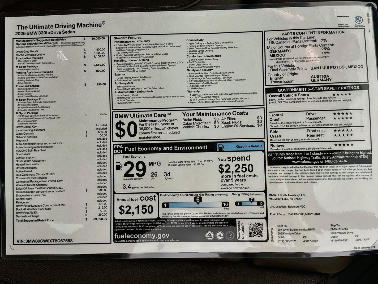 New 2026 BMW 330i xDrive Sedan w/ M Sport Package AWD/4WD image 47