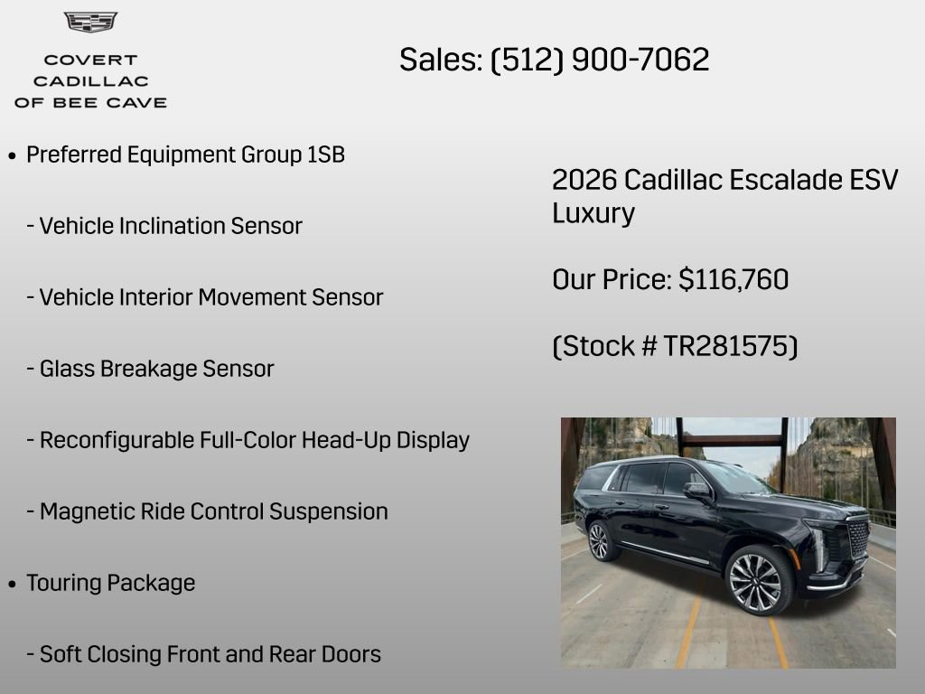 New 2026 Cadillac Escalade ESV Luxury AWD/4WD image 18
