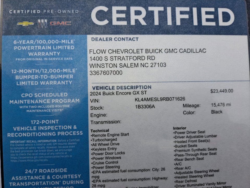 Certified 2024 Buick Encore GX Sport Touring w/ Comfort Package image 35