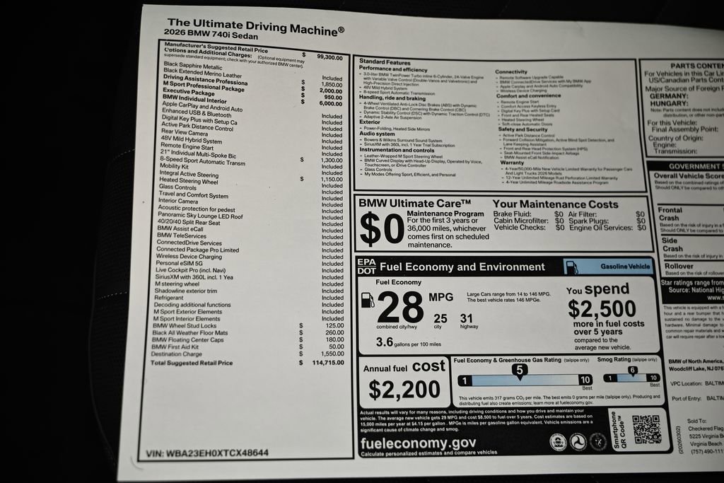 New 2026 BMW 740i w/ Executive Package image 26