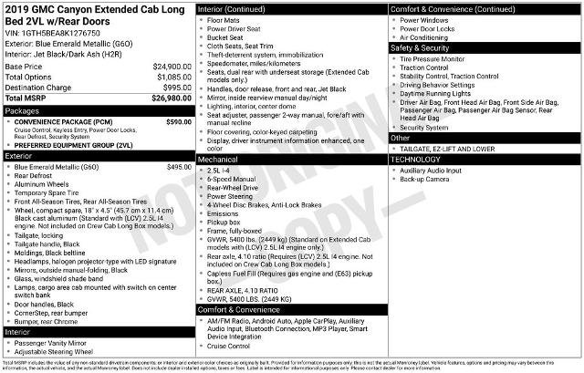 Used 2019 GMC Canyon W/T w/ Convenience Package image 40