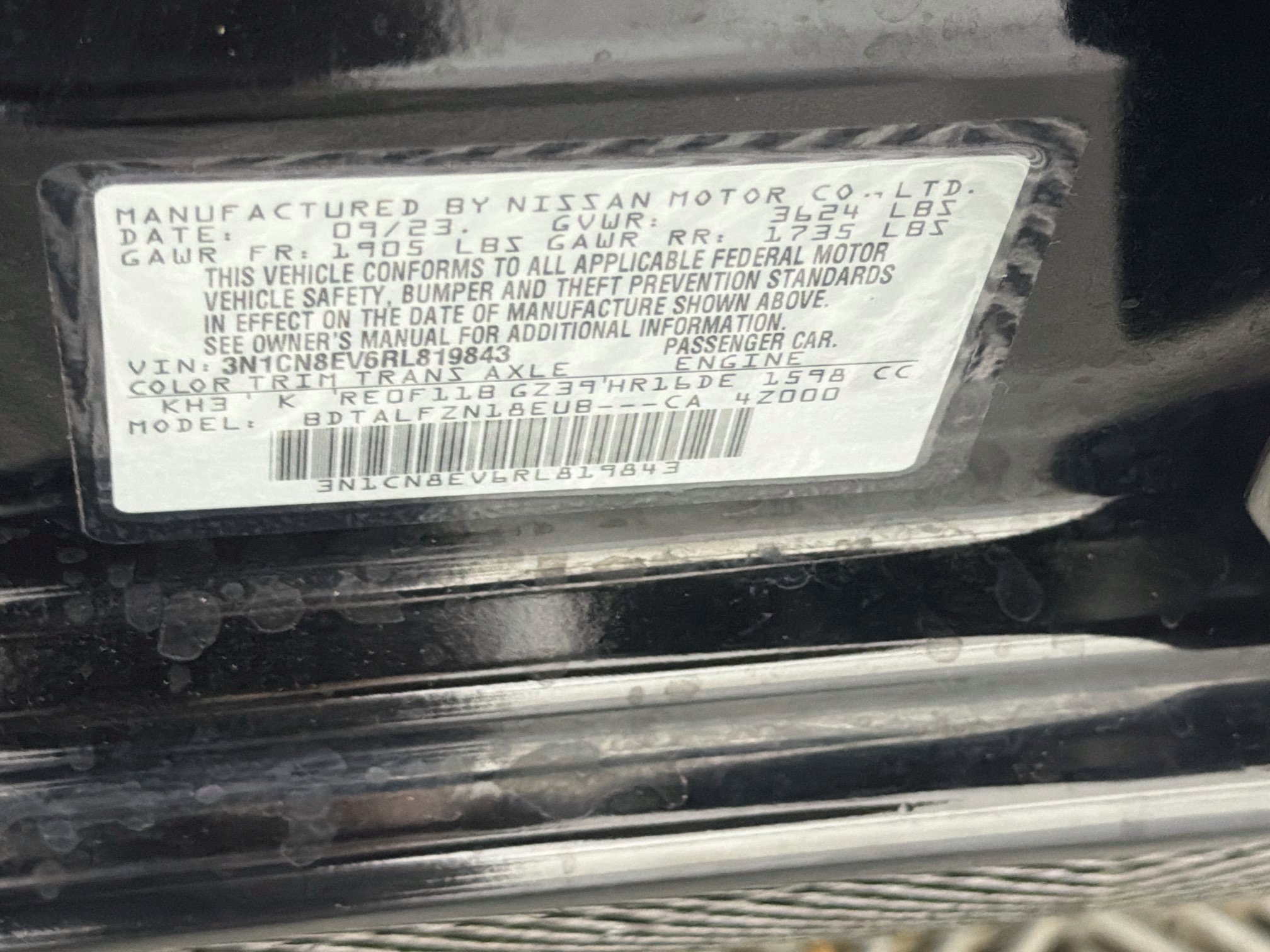 Used 2024 Nissan Versa SV w/ Trunk Package FWD image 12