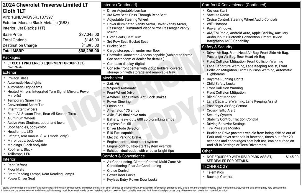Used 2024 Chevrolet Traverse LT FWD image 6
