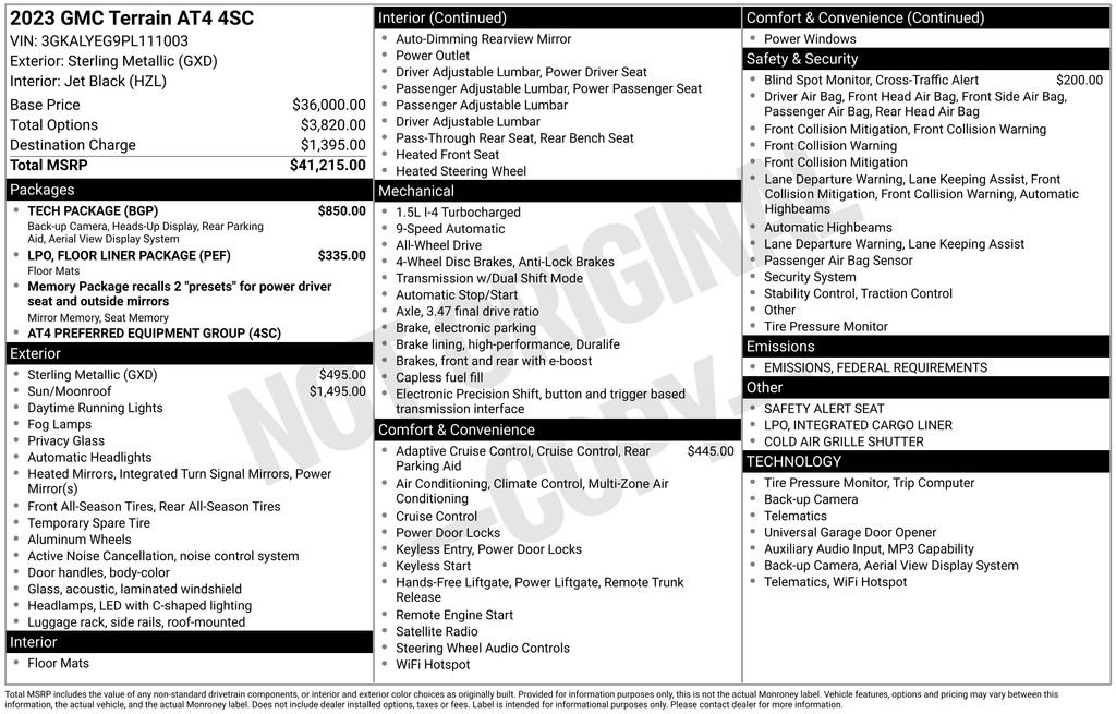 Used 2023 GMC Terrain AT4 w/ Tech Package image 2