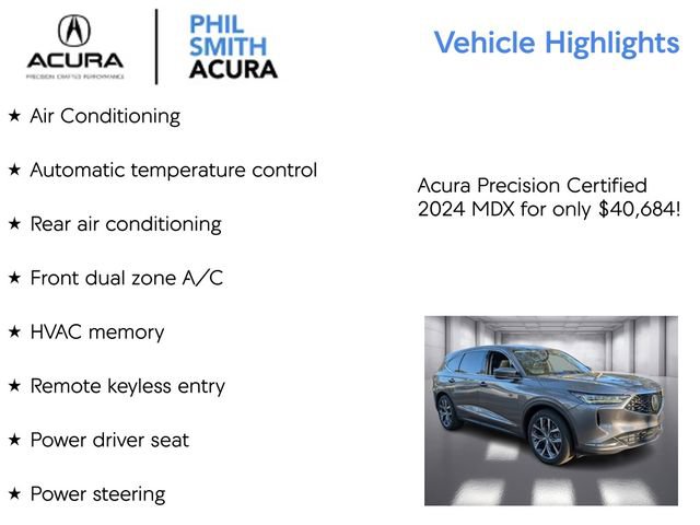 Certified 2024 Acura MDX FWD w/ Technology Package image 9
