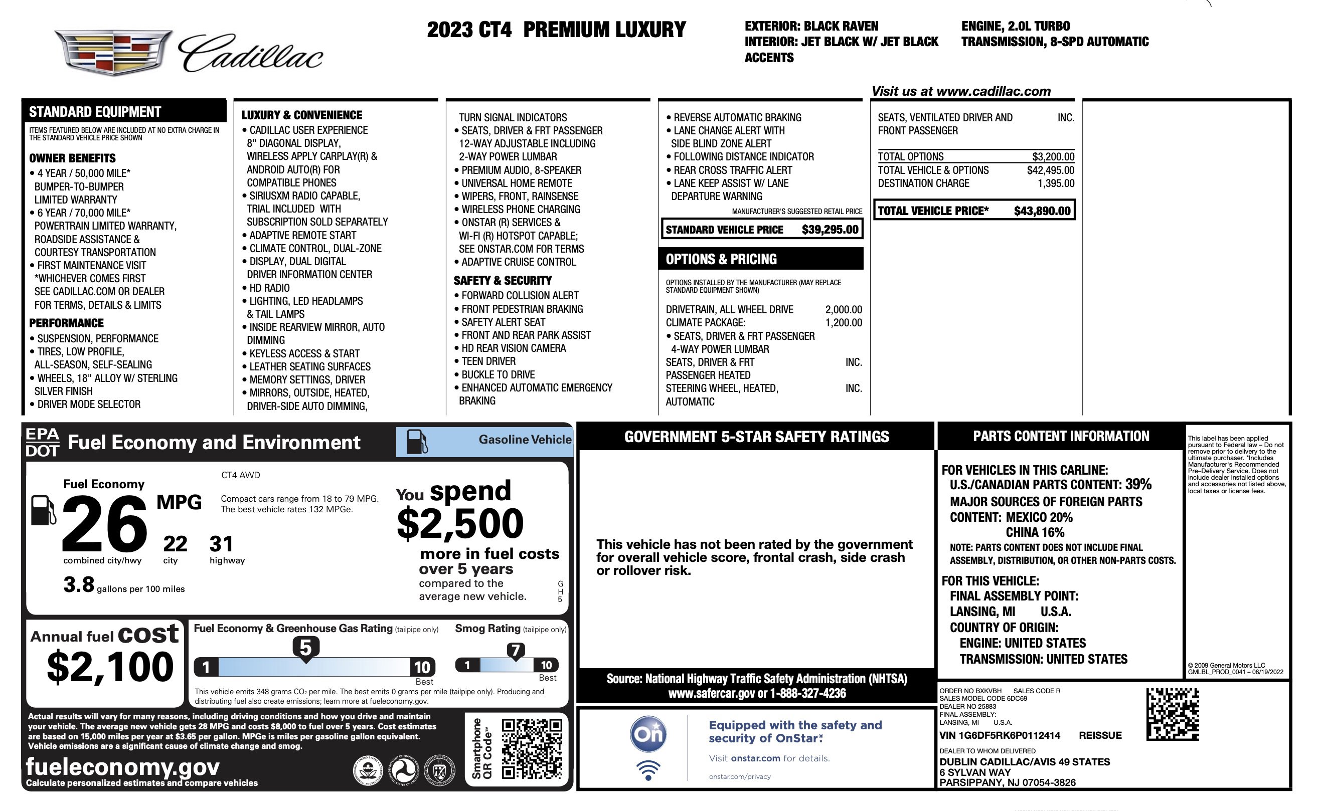 Used 2023 Cadillac CT4 Premium Luxury w/ Climate Package image 3