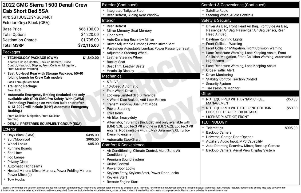 Used 2022 GMC Sierra 1500 Denali w/ Technology Package AWD/4WD image 5