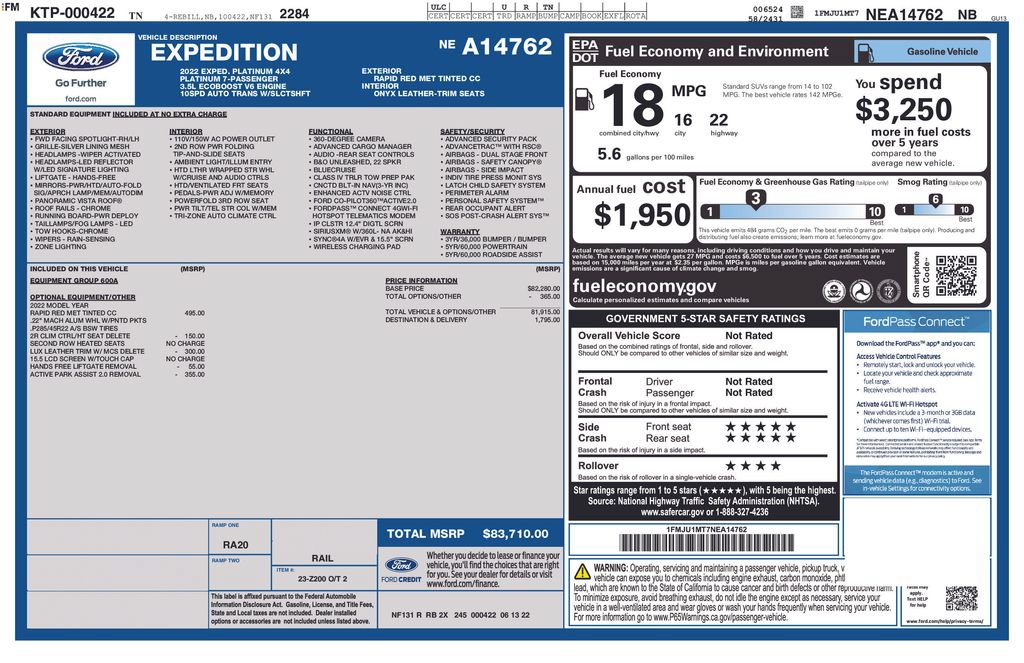 Used 2022 Ford Expedition Platinum AWD/4WD image 61
