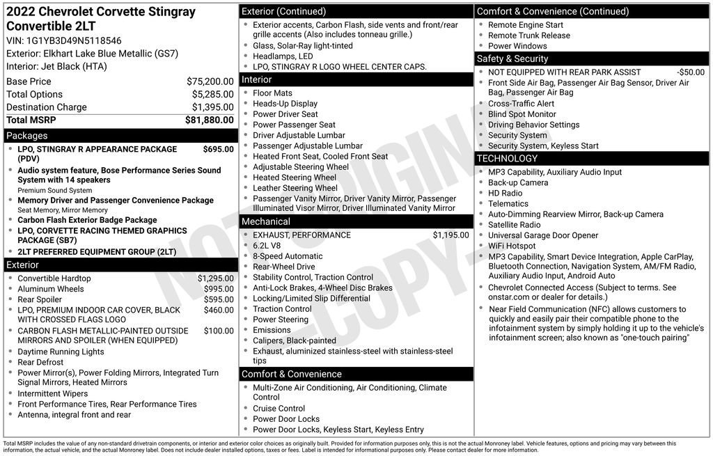 Used 2022 Chevrolet Corvette Stingray Preferred Conv RWD image 11