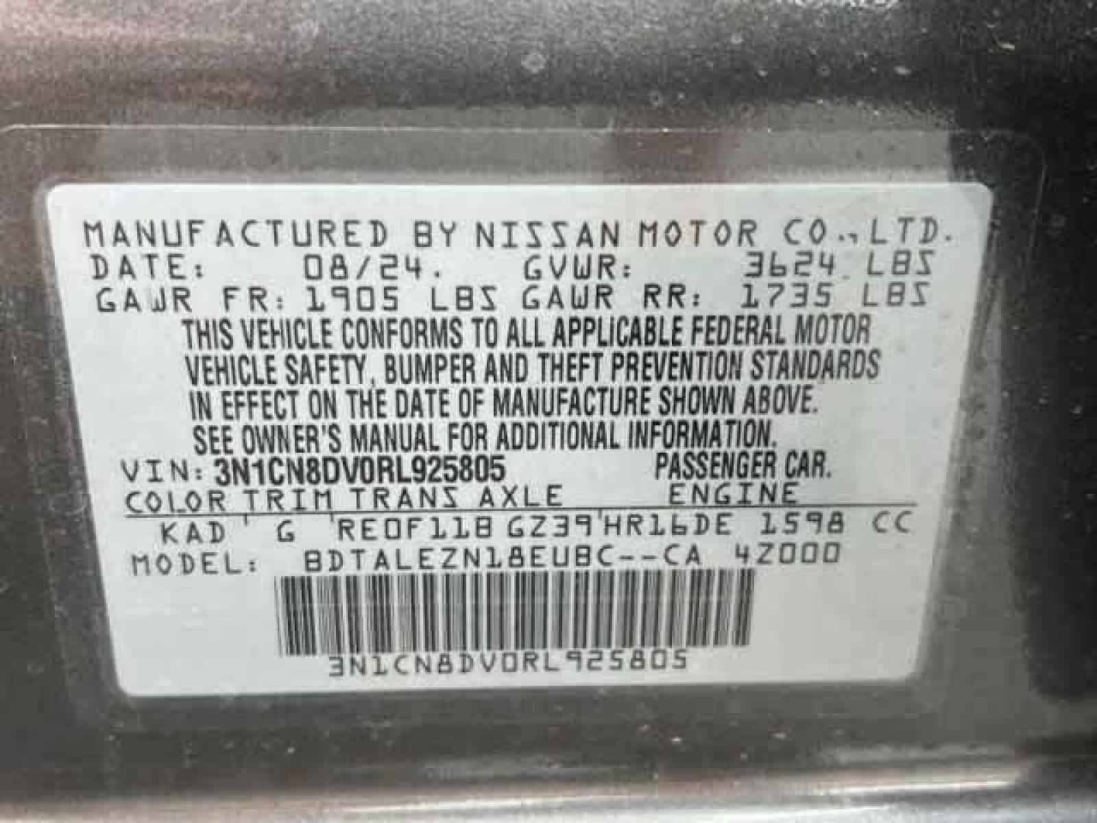 Certified 2024 Nissan Versa S w/ S Plus Package FWD image 36