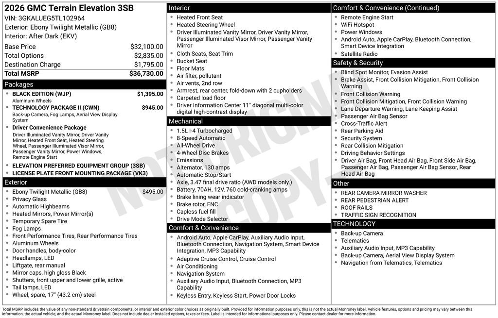 Used 2026 GMC Terrain Elevation w/ Black Edition image 34