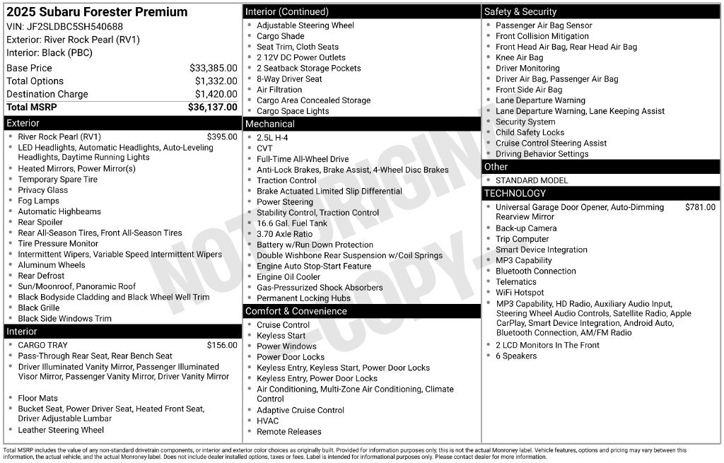 Certified 2025 Subaru Forester Premium AWD/4WD image 26