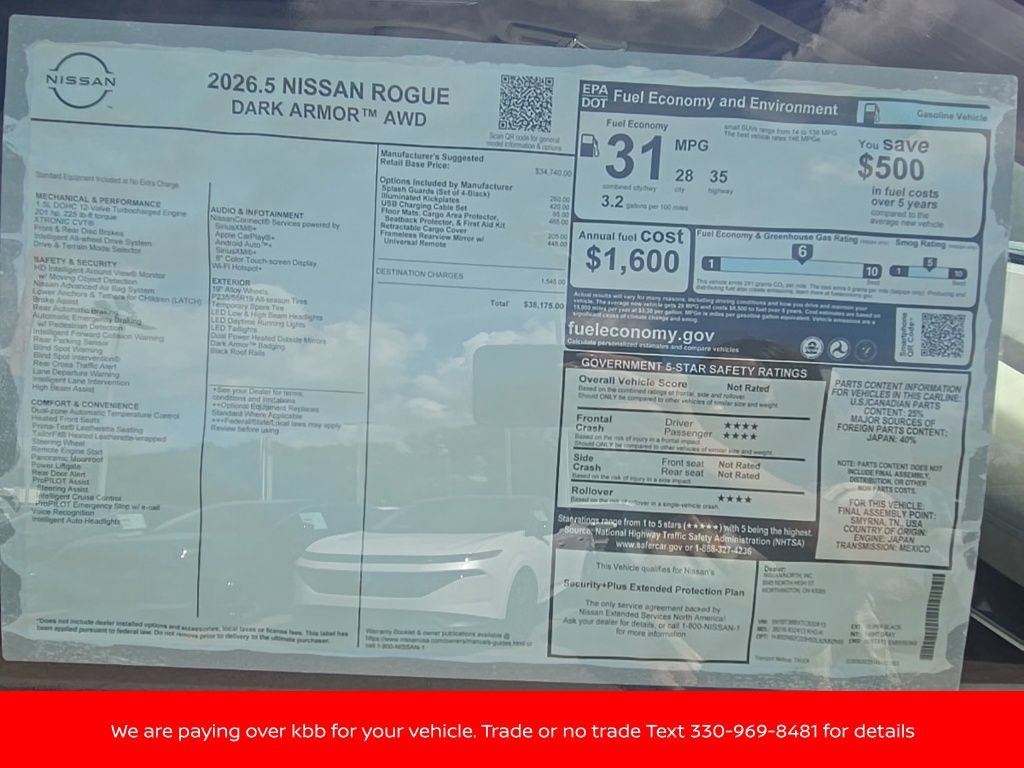 New 2026 Nissan Rogue Dark Armor AWD/4WD image 37