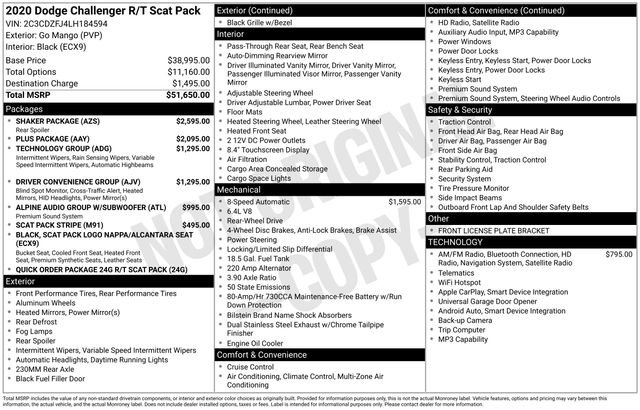 Used 2020 Dodge Challenger R/T Scat Pack w/ Shaker Package RWD image 1