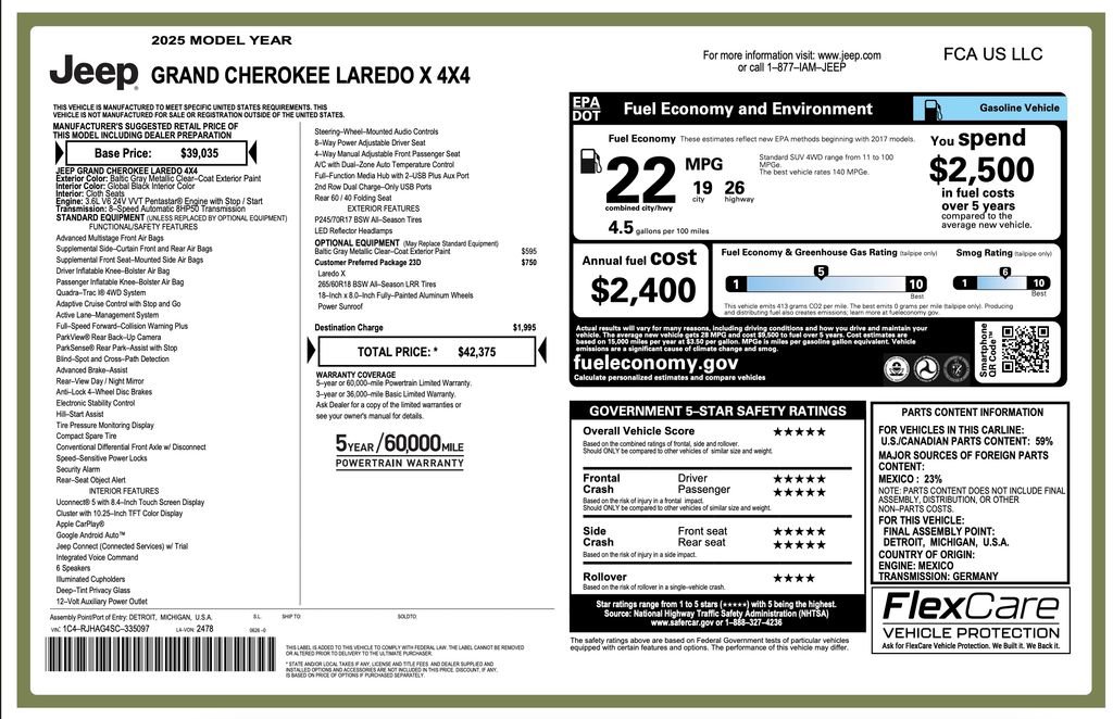Used 2025 Jeep Grand Cherokee Laredo X AWD/4WD image 2