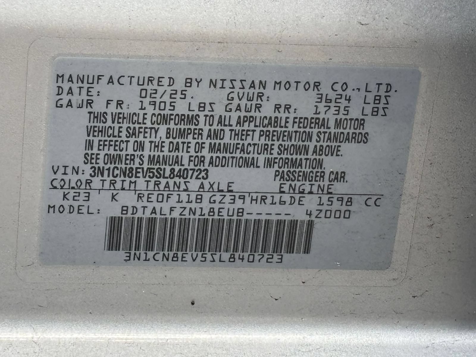 Used 2025 Nissan Versa SV FWD image 21