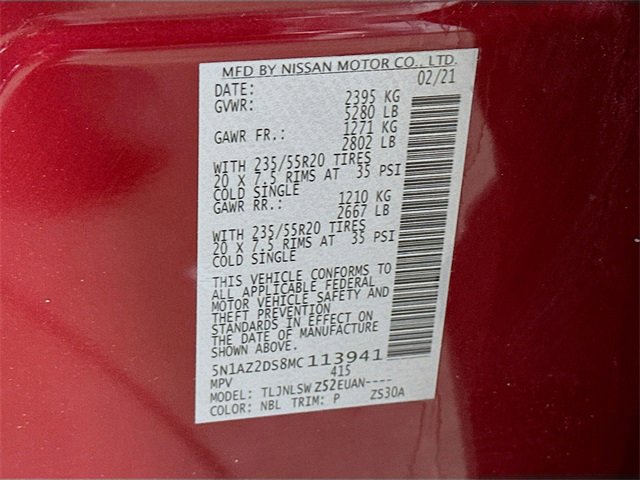 Used 2021 Nissan Murano Platinum w/ Cargo Package image 35