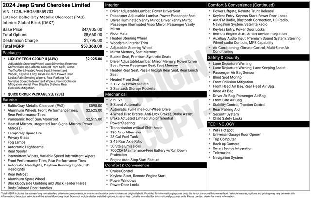 Used 2024 Jeep Grand Cherokee Limited w/ Luxury Tech Group II AWD/4WD image 14