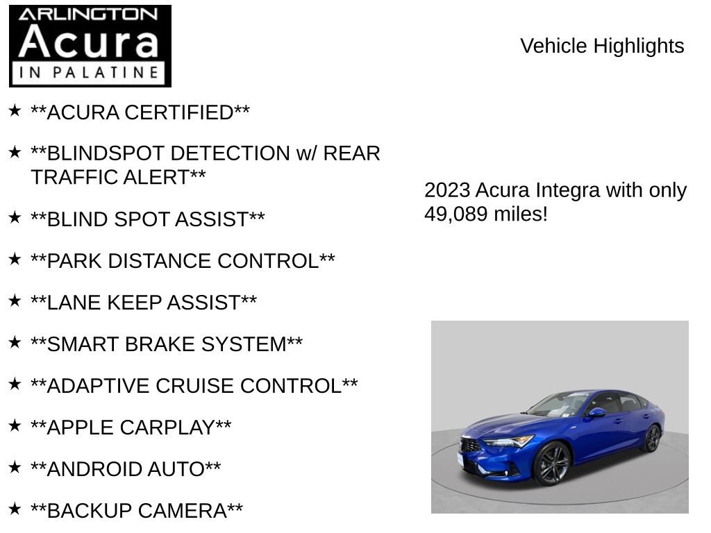 Certified 2023 Acura Integra A-Spec FWD image 7