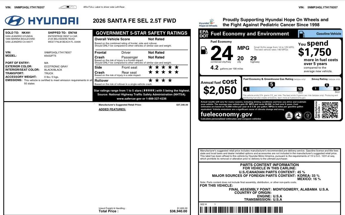 Used 2026 Hyundai Santa Fe SEL FWD image 9