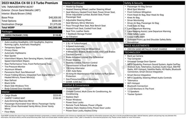 Used 2023 MAZDA CX-50 AWD 2.5 Turbo w/ Cargo Package image 9