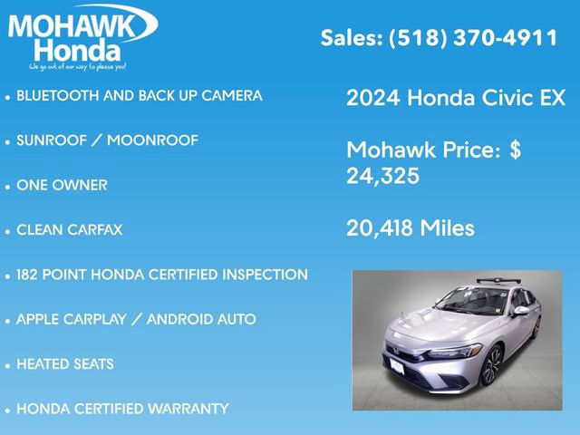Certified 2024 Honda Civic EX image 8