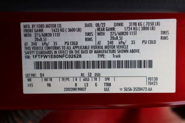 Used 2022 Ford F150 Platinum w/ Equipment Group 701A High AWD/4WD image 37
