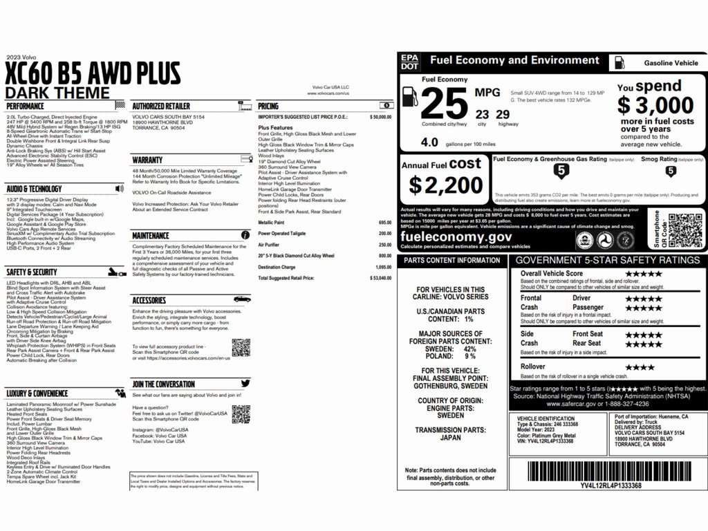 Used 2023 Volvo XC60 B5 Plus image 2