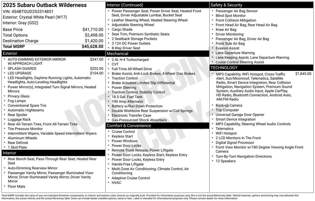 Certified 2025 Subaru Outback Wilderness image 44