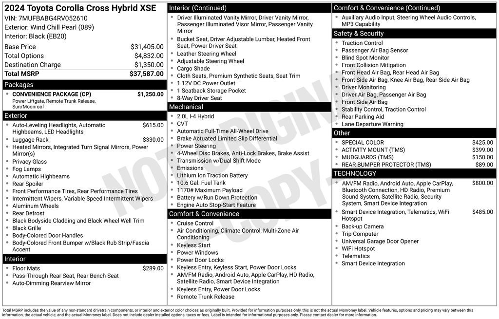 Used 2024 Toyota Corolla Cross AWD Hybrid w/ Convenience Package image 36