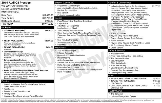 Used 2019 Audi Q8 Prestige w/ Luxury Package image 36