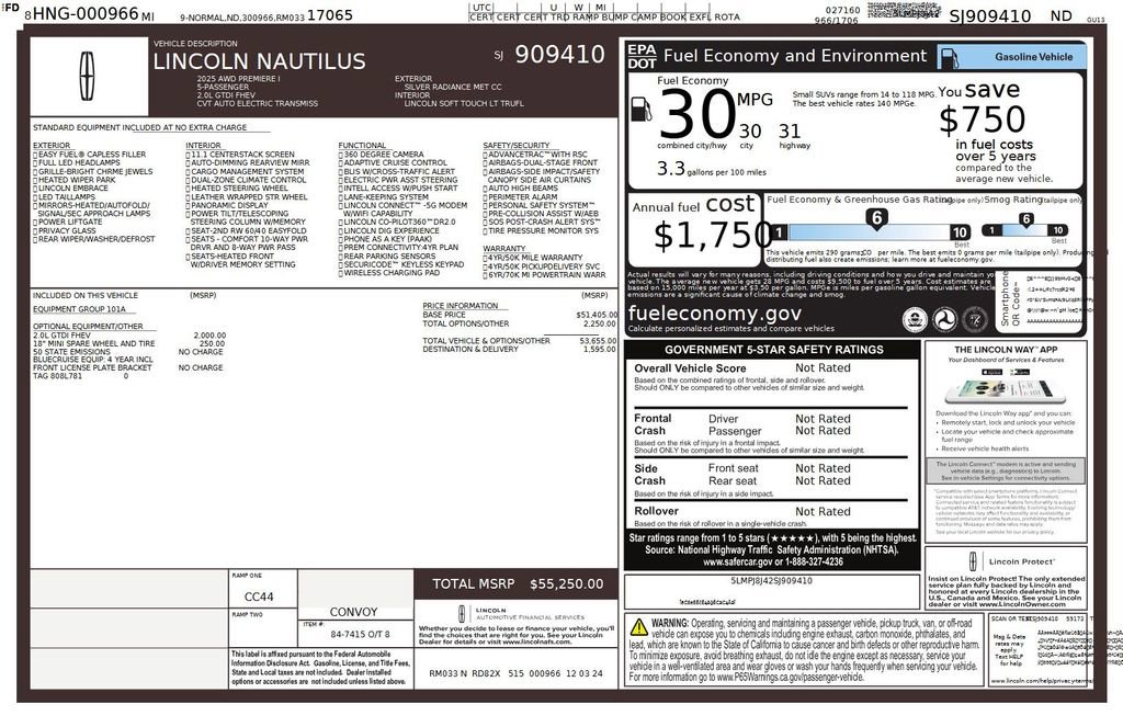 Used 2025 Lincoln Nautilus Premier image 43