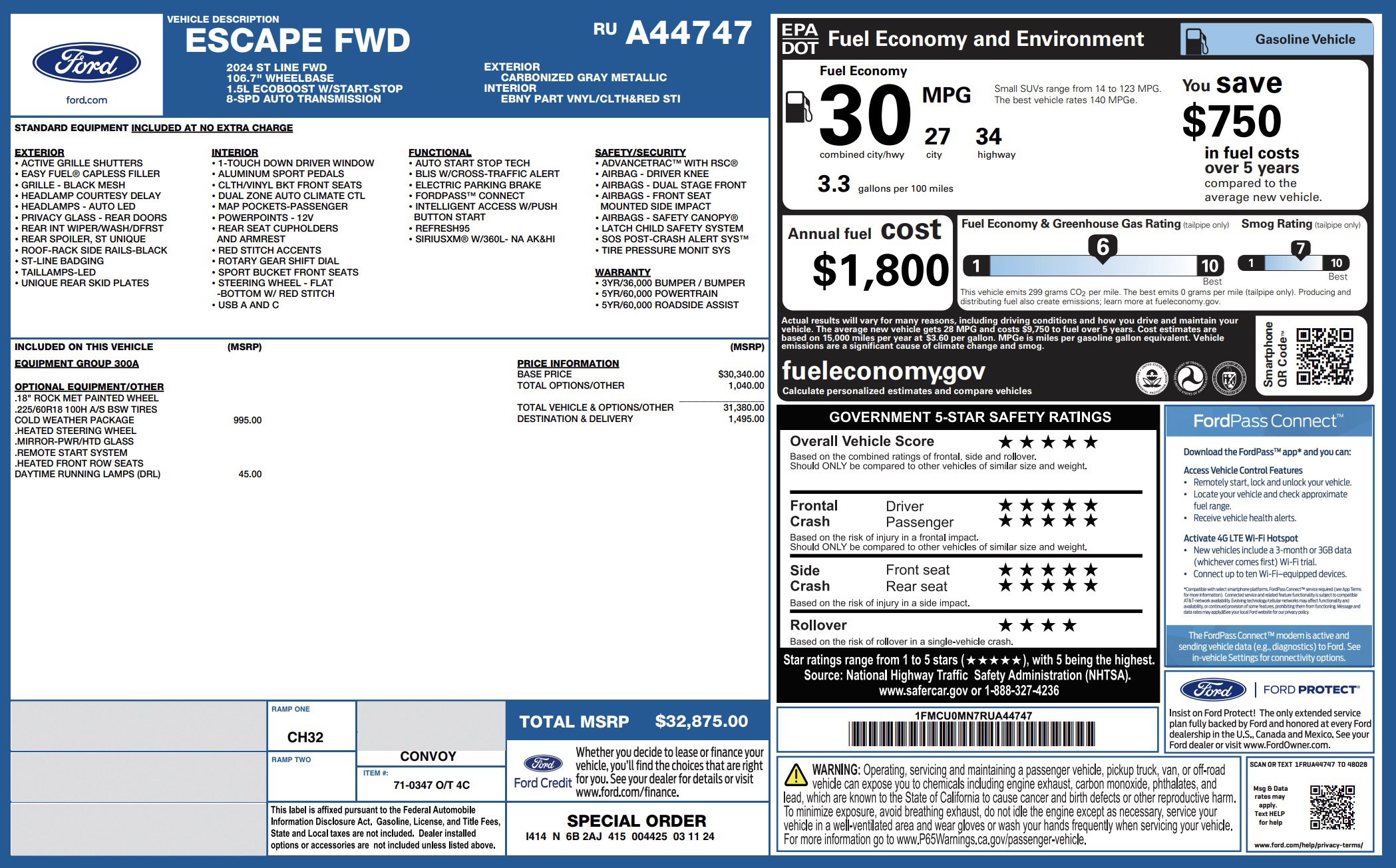 Used 2024 Ford Escape ST-Line w/ Cold Weather Package image 3