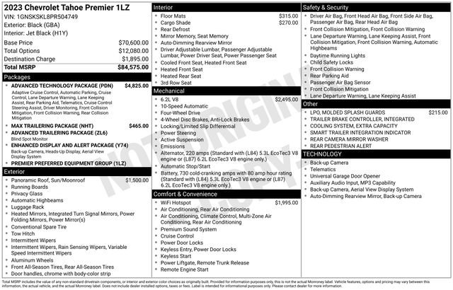 Used 2023 Chevrolet Tahoe Premier w/ Advanced Technology Package AWD/4WD image 25