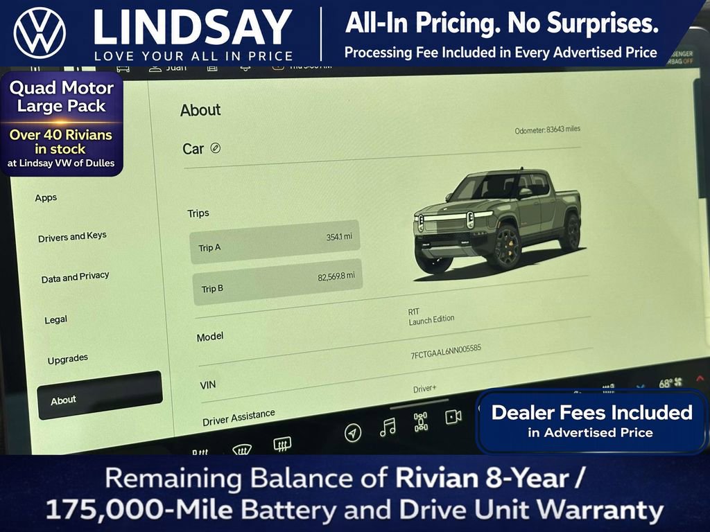 Used 2022 Rivian R1T Launch Edition AWD/4WD image 23
