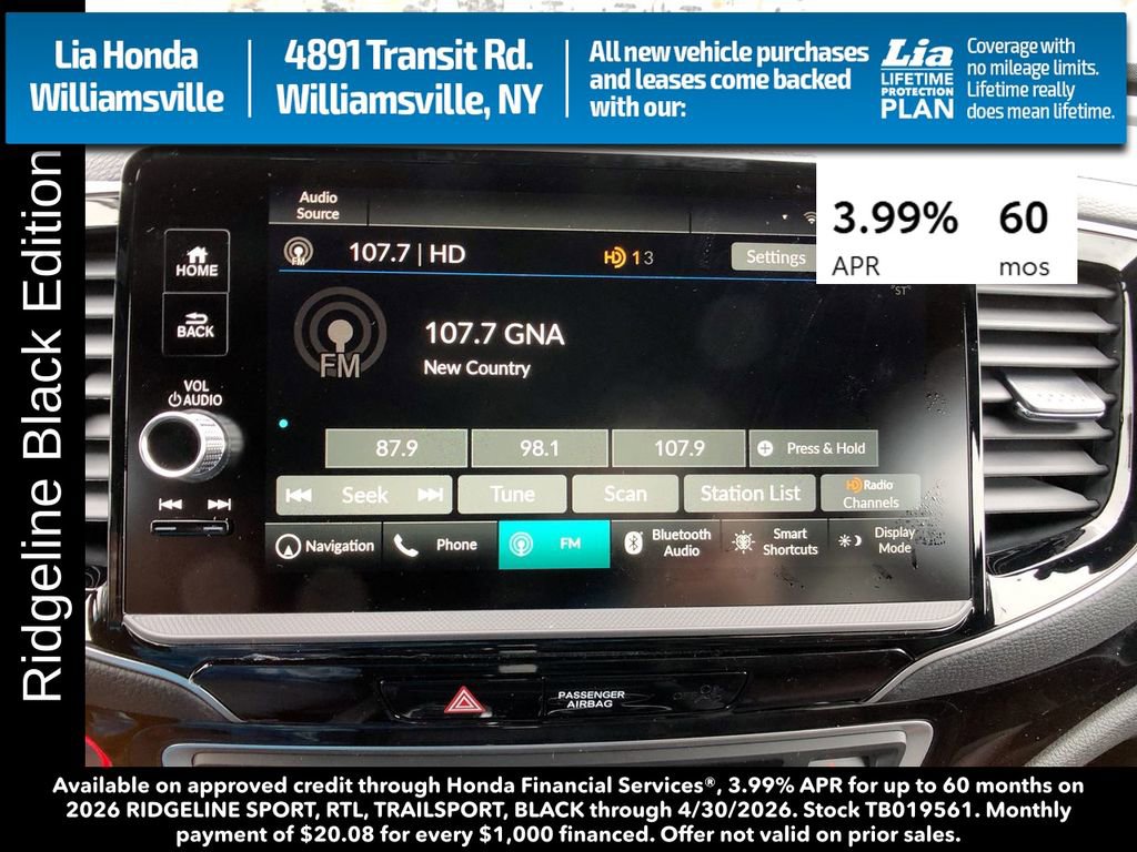New 2026 Honda Ridgeline Black Edition image 19