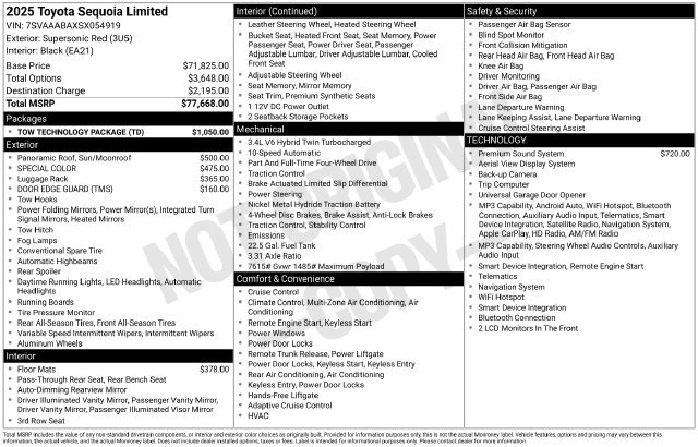 Certified 2025 Toyota Sequoia Limited w/ Tow Technology Package AWD/4WD image 36