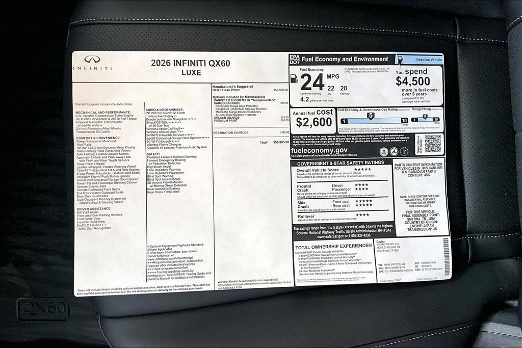 New 2026 INFINITI QX60 Luxe w/ Cargo Package image 43