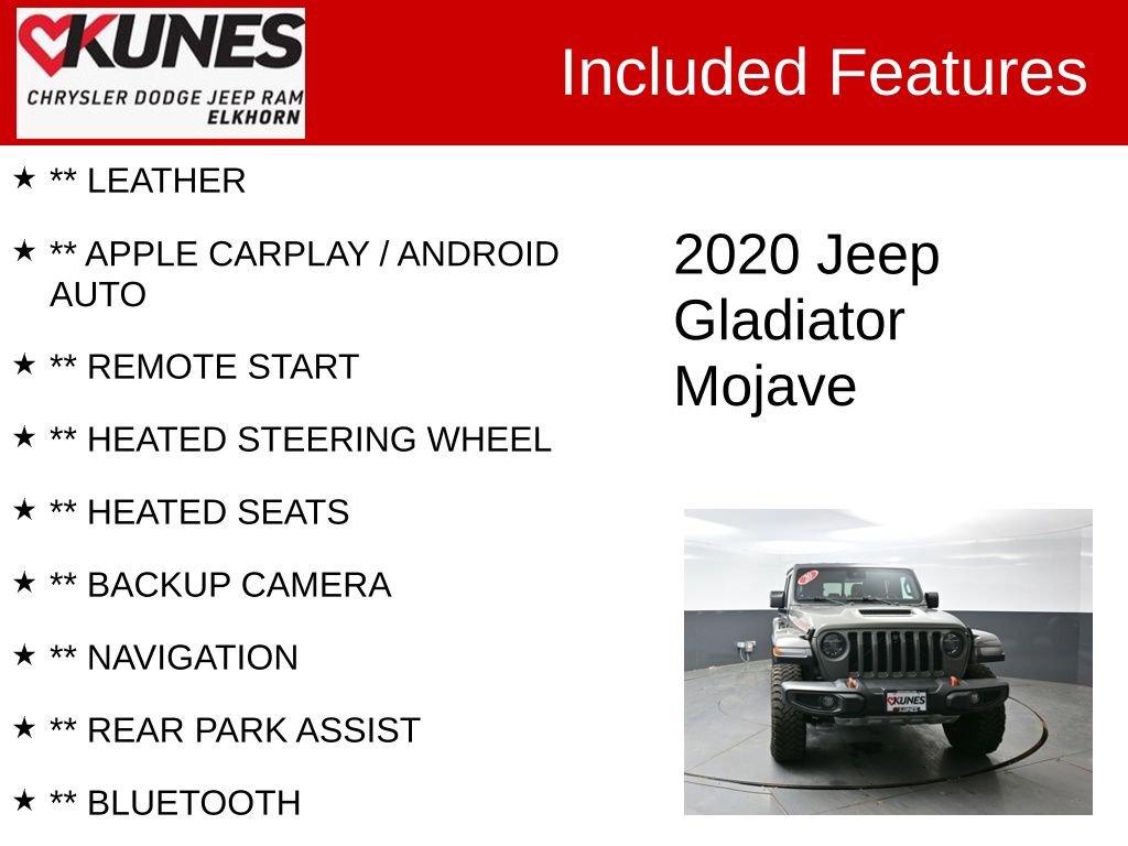 Used 2020 Jeep Gladiator Mojave AWD/4WD image 3