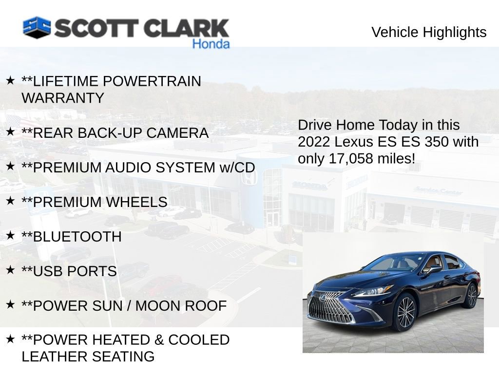 Used 2022 Lexus ES 350 w/ Premium Package image 11