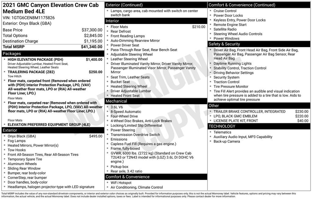 Used 2021 GMC Canyon Elevation w/ High Elevation Package image 38