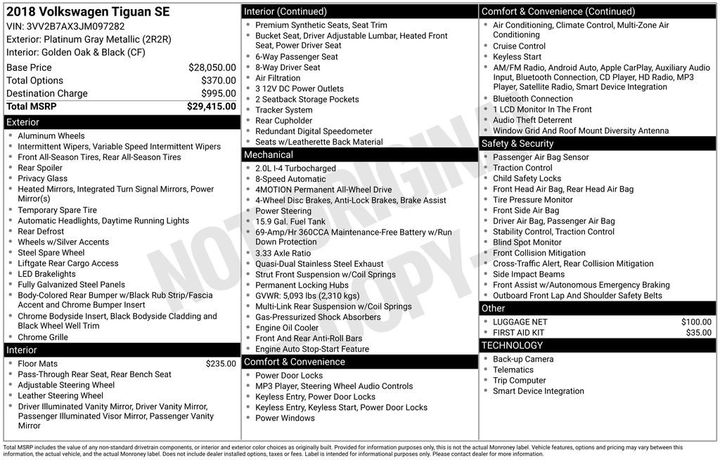 Used 2018 Volkswagen Tiguan SE image 2