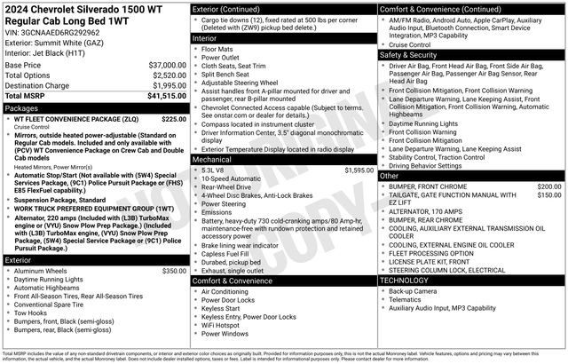 Used 2024 Chevrolet Silverado 1500 W/T w/ WT Fleet Convenience Package image 7